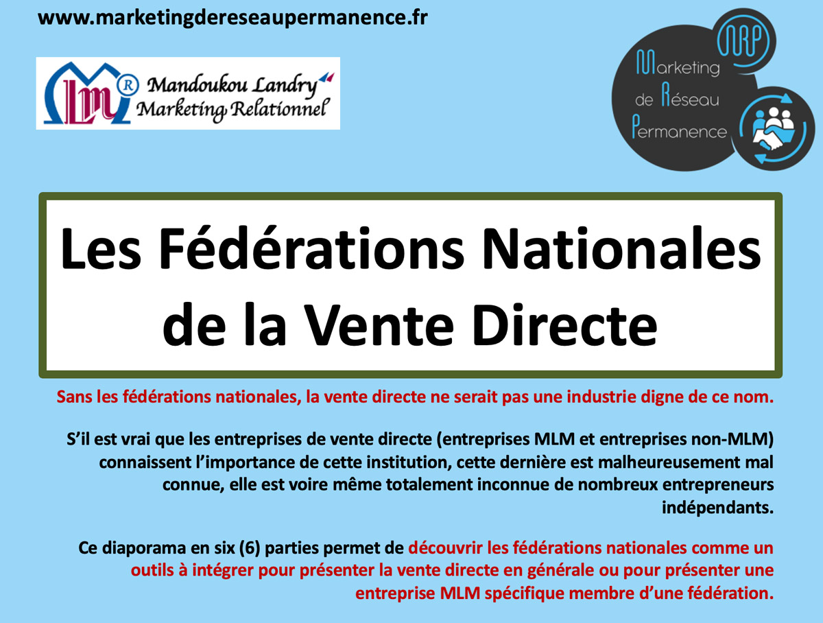 Diaporama les fédérations nationales de la vente directe
