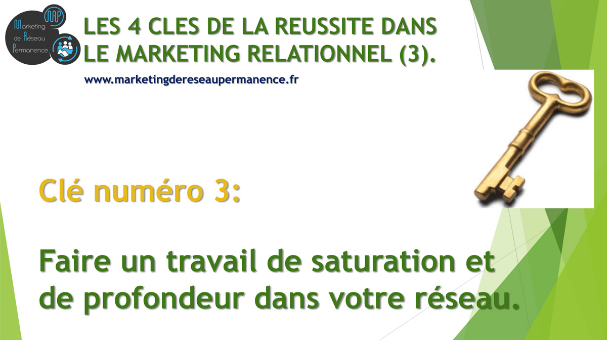 Clé numéro 3 : Faire un travail de saturation et de profondeur dans votre réseau