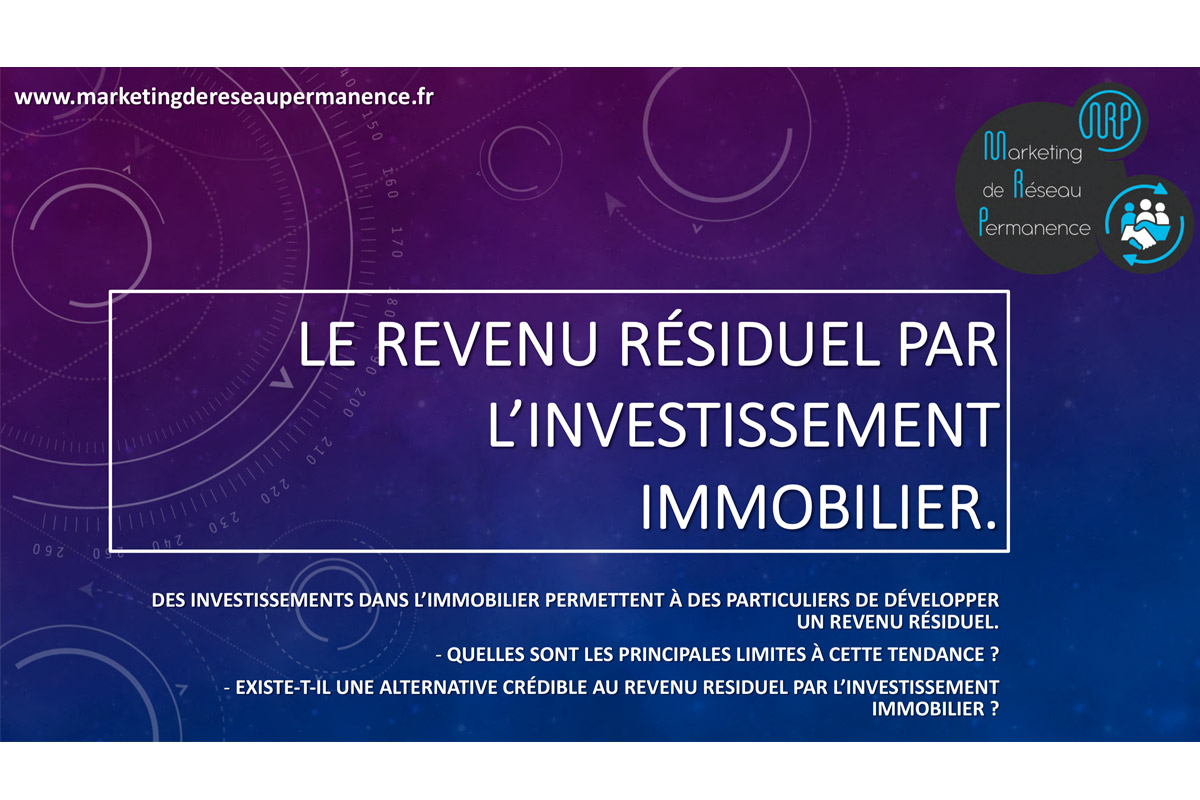 Leçon 2 : Le revenu résiduel par l’investissement immobilier